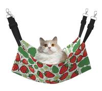 KOUUIP Hamaca de gato con estampado de fresa para colgar en jaula, hamaca ajustable para mascotas, hamaca suave para dormir para gatos, hurón