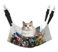 KOUUIP Hamaca de inteligencia artificial para gatos con estampado cerebral para colgar en jaula, hamaca ajustable para mascotas, hamaca suave para dormir para gatos, hurón