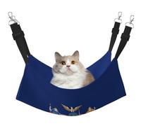 KOUUIP Hamaca para gatos con estampado de bandera del estado de Nueva York para colgar en jaula, hamaca ajustable para mascotas, hamaca suave para dormir para gatos, hurón