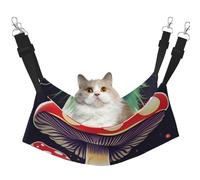 KOUUIP Hamaca para gatos con estampado de hongos mágicos para colgar en jaula, hamaca ajustable para mascotas, hamaca suave para dormir para gatos, hurón