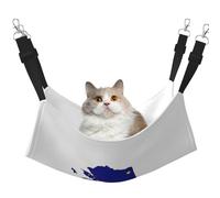 KOUUIP Hamaca para gatos con estampado de mapa de la bandera del estado de Alaska para colgar en jaula, hamaca ajustable para mascotas, hamaca suave para dormir para gatos, hurón