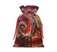 KOUUIP J print - Bolsa de arpillera de lino para regalos de Navidad, regalos de fiesta de Navidad, varios tamaños (S, M)