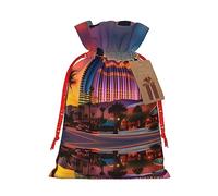 KOUUIP Las Vegas Sunset 1 impresión de regalos de fiesta de Navidad, bolsa de arpillera de lino para regalos, varios tamaños (S, M)