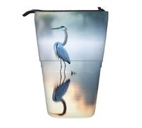 KOUUIP Loon Nature - Estuche telescópico con estampado de pájaros, soporte para bolígrafos, estuche de papelería, bolsa retráctil, organizador de pie, Negro , talla única