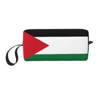 KOUUIP Maletín organizador de maquillaje de viaje de gran capacidad con bandera de Palestina, bolsa de cosméticos portátil para mujer, Blanco, Talla única