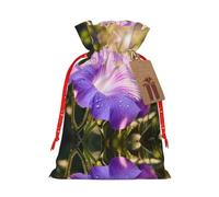 KOUUIP Morning Glory - Bolsa de lino de arpillera con estampado de gloria de la mañana para regalos de Navidad, varios tamaños (S, M)