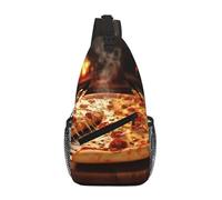 KOUUIP Pizza - Bolso cruzado 3D para hombres y mujeres, antirrobo, bolsa de pecho casual, bolsa de viaje para senderismo