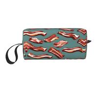 KOUUIP Streaky Bacon - Estuche organizador de maquillaje de gran capacidad para viajes, bolsa de maquillaje portátil para mujer, Blanco, Talla única