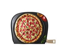 KOUUIP Tarjetero grande con estampado de pizza para mujer, con cremallera, de piel, unisex, para hombres y mujeres, Blanco, Talla única