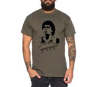 kouxi DiegoMen's T-Shirt Argentina Football World Cup 1986 Maradona Shirt Soccer Legend Hero Footballer, Farbe2:Khaki, Größe2:M(Large)