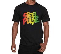 kouxi Men's ATP Steel Pulse Shirt Roots Reggae Musical Band Black Steel Pulse T-Shirt(Large)