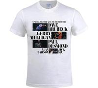 kouxi Rive Dave Brubeck were All Together Again for The First Time Men's O Neck Cotton T Shirt White(Small)