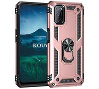 KOUYI Funda para OPPO A52/A72/A92, Armor Militar Carcasa con 360 Anillo iman Soporte Hard PC y Silicona TPU Bumper antigolpes Fundas Carcasas Case con Kickstand para OPPO A52/A72/A92 (Oro Rosa)