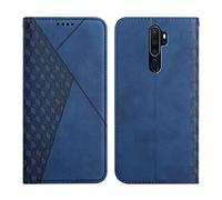 KOUYI Funda para OPPO A9 2020, PU Cuero Flip Folio Carcasa [Magnético][Soporte Plegable][Ranuras para Tarjetas],Capa Tipo Libro Flip Case Wallet,Antigolpes Cover (Azul)