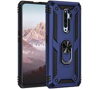 KOUYI Funda para OPPO Reno2 Z, Armor Militar Carcasa con 360 Anillo iman Soporte Hard PC y Silicona TPU Bumper antigolpes Fundas Carcasas Case con Kickstand para OPPO Reno2 Z (Azul)
