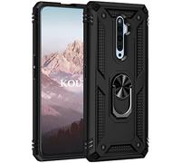 KOUYI Funda para OPPO Reno2 Z, Armor Militar Carcasa con 360 Anillo iman Soporte Hard PC y Silicona TPU Bumper antigolpes Fundas Carcasas Case con Kickstand para OPPO Reno2 Z (Negro)