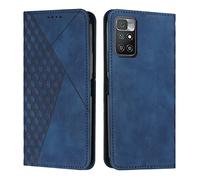 KOUYI Funda para Xiaomi Redmi 10 5G / Redmi Note 11E, PU Cuero Flip Folio Carcasa [Magnético][Soporte Plegable][Ranuras para Tarjetas],Capa Tipo Libro Flip Case Wallet,Antigolpes Cover (Azul)