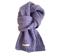 Kovake Bufanda de Invierno para Mujer Hombre, Bufanda de Punto Cálida Suave - Mezcla de Lana - Fulares de Larga de Color Sólida Versátil Pashmina Pañuelo Cachemira, 160 x 20 cm (Morado)