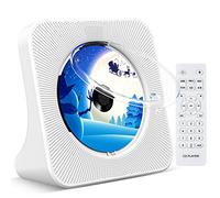 KOVCDVI Reproductor de CD para el hogar, Escritorio, Reproductor de CD con Altavoces, Reproductores de CD, Bluetooth 5.0 con Control Remoto, Cubierta Antipolvo, Pantalla de Radio FM, Temporizador USB