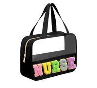 Kovewon - Bolsa transparente, color negro, Negro enfermería