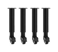 KOVNISE 4 Patas de Mesa de Metal Ajustables para Muebles Patas de Banco con Ruedas Universales de 360° para Sofá Tocador Cama Escritorio Sofá Soporte de Láminas de Metal Resistente (24.5-36CM)