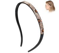 KOVOLITU Diademas diseñadas para gafas, diademas de diamantes brillantes con purpurina, cómodas diademas antideslizantes para mujeres y niñas, leopardo