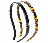 KOVOLITU Paquete de 2 diademas para gafas, sin presión, sin dolor de cabeza, cómodas diademas finas para mujeres, hermanas, niñas, regalos, negro, tortuga