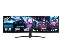Kovryx Monitor de Juego Curvo Ultra Ancho de 49 Pulgadas, Dual QHD 5120 × 1440 32:9, 165 Hz 1 ms, Compatible con HDR, G-Sync y FreeSync, Pantalla 1500R VA, luz Azul Baja, HDMI y DP, Ajustable en