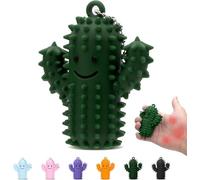 KOVSGQ Juguete Sensorial Fidget Cactus para Alivio de Estrés y Ansiedad, Estimulación Táctil con Pinchos, Llavero Portátil para Adultos y Niños con Autismo y TDAH, Silicona Suave (Verde 1Ud)
