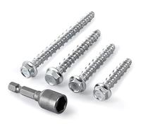 KOVSGQ Tornillos de Hormigón Tornillos para Hormigón sin Tacos Cabeza Hexagonal 20Stk M6x80 con Arandela Fijación Metálica Incluir Llave de tubo Hexagonal para Mampostería Arquitectura Industria