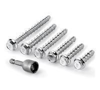 KOVSGQ Tornillos de Hormigón Tornillos para Hormigón sin Tacos Cabeza Hexagonal 20Stk M8x75 con Arandela Fijación Metálica Incluir Llave de tubo Hexagonal para Mampostería Arquitectura Industria