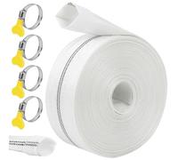 KOVSGQ Tuyau Refoulement 1 1/2" Tuyau Plat 38mm 20m Avec 4Clips pour Pompes à Eau Submersibles Et Autres Bassin De Drainage Irrigation De Jardin Bain à Remous Piscine Ou Puisard (38-20m)