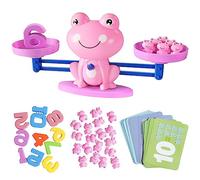 KOWAKA Juguete Montessori Matemático, Aprendizaje Matemáticas de Libra Juego Juego Rana Matemáticas Bloque y Tarjetas Digitales, Juguetes Educativos Juegos Matemáticas Niños 3 4 5 6 Años (Pink)