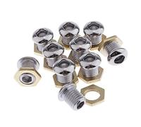 kowaku 10 Piezas de Cromo 1/2 "pieza de Ventilación de Aire de Tambor a Presión para Bass Tom Snare Drum Kit