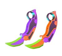 kowaku 2 Juguetes Sensoriales Radish 3D Impresión Plegable Fidget Cuchillo Modelo Premio Cuchillo Suave Adecuados para Juego Sensorial de Niños Juegos de GRU, Naranja Violeta