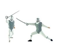 kowaku 2 Piezas Figuras de Esgrima en Miniatura Modelo de a Escala Muñecos de Colección Adornos para Diorama en Resina Adecuado para Coleccionistas, Gris