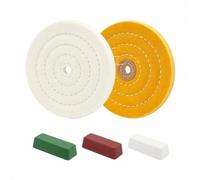 kowaku 2 Piezas Rueda Pulido con Anillos Cosidos Concéntricos Flexible Rueda Pulido con Orificio Montaje Central Práctico, Estilo C