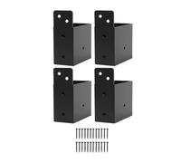 kowaku 4 Piezas Canal para 2x4 Reforzado Conector Travesaño con Acabado en Polvo Negro Acero s para Barandillas Cubierta