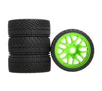 kowaku 4 Piezas Neumáticos para Coche RC Ruedas de Simulación Piezas de Recambio Accesorios para Vehículos Hechos de PP para Estabilidad Adecuado para Modeli, Verde