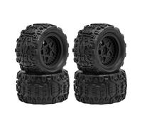 kowaku 4 Piezas Neumáticos RC para Coche Teledirigido Llantas Juego Ruedas Accesorios Repuestos Material Caucho Y PP Diseño Dentado Adecuados para Modelos a, Negro