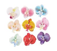 kowaku 9x Central de pelo de orquídea colorida, barretas de cabello de orquídea de mariposa, clips de cabello de orquídeas tropicales para la celebración del