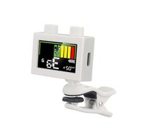 kowaku Afinador Digital Electrónico para Guitarra Bajo Ukelele y Violín con Pantalla Grande Diseño Compacto y Portátil Clip Giratorio 360 Grados, blanco