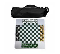kowaku Ajedrez para Cuatro Jugadores Juego de, Ajedrez Internacional para Cuatro Jugadores con Bolsa De Almacenamiento con Cremallera, Piezas Verdes/Blancas/Amarillas/Cafés