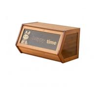 kowaku Armario de Almacenamiento Apilable Gabinete Organizador Cajonera de Bambú con Estructura Rectangular y Puerta Abatible Frontal para Acceso Rápido, Mediano/51cm De Largo/Modelo E, Marrón Té