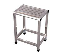 kowaku Banqueta de Ducha con Soporte Firme Fabricada en Acero Inoxidable Asiento con Ranuras para Ventilación Escalón Metálico Antideslizante para Ducha Resi, S