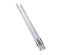 kowaku Baquetas con luces Led que brillan en la oscuridad, baquetas con punta, accesorios de percusión para ejercicio, regalos para adultos, 2 uds, PLATA