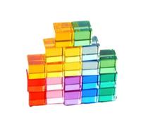 kowaku Bloque Acrílico Set de Construcción Infantil Transparente Apilable Diseñado para Estimular Patrones Luminosos Adecuado para Estudiantes Sala de Juegos Aula
