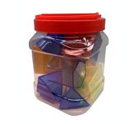 kowaku Bloques de Geometría Figuras 3D Manipulativos Matemáticos Piezas Plásticas con Tapas Removibles Adecuados para Estudiantes Desarrollo Prácticas, 5CM, Cubo 12uds.