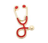 kowaku Broche Pin Broche Distintivo Joya Médica Accesorio Portátil en Aleación Resistente con Diseño Atractivo Adecuado para Enfermería Doctoras Bolsos Decor, Rojo Dorado