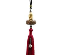 kowaku Buda Adorno Colgante para Espejo Retrovisor de Madera con Borla y Decoración Tradicional Feng Shui Adecuado para Regalo Decoración de Hogar Oficina, estilo D